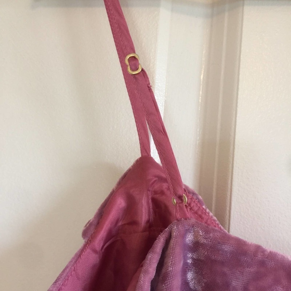 J. Crew NWT Coquette Barbie Factory Velvet Ruffle Spaghetti Cami M - Picture 7 of 8